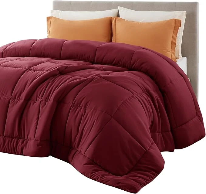 Responsible Bedsure Comforter Duvet Insert – Quilted Comforters Queen Size All Season Duvet GentleSoft Down Bedding Blanket with 8 Tabs Gifts for Women Men Red Queen 88 x 88 Inches User-Friendly
