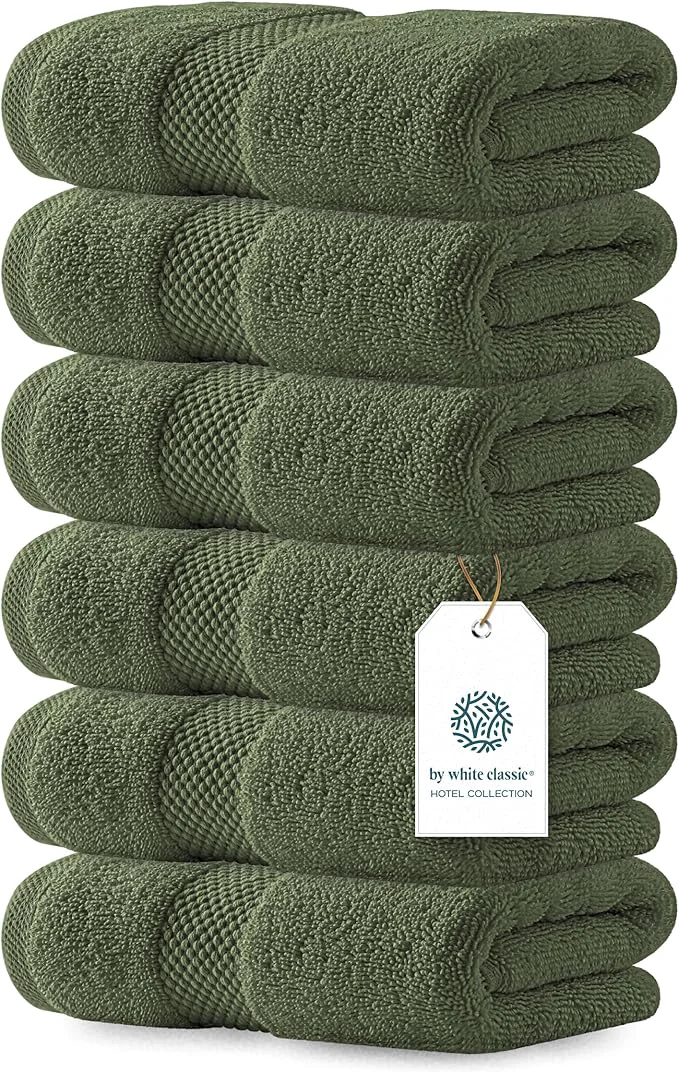 Smart White Classic Luxury Forest Green Hand Towels Advanced