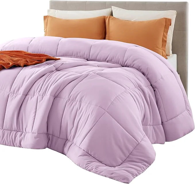 Environmentally Friendly Bedsure Comforter Duvet Insert – Quilted Comforters Cal King Size All Season Duvet GentleSoft Down Bedding with 8 Tabs Gifts for Women Men Light Purple Cal King 96 X 102 Inches Crafted