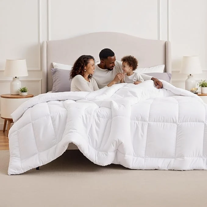 Original Bedsure Comforter Duvet Insert – Quilted Comforters Oversized King Size All Season Duvet GentleSoft Down Bedding with 8 Tabs Gifts for Women Men White Oversized King 116 x 98 Inches Modern