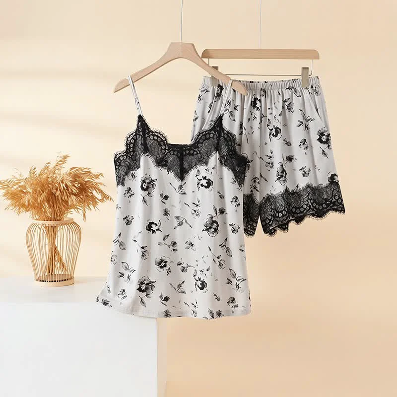 Fine Crafted Ownkoti Romantic Floral Lace Cami Pajama Set User-Friendly