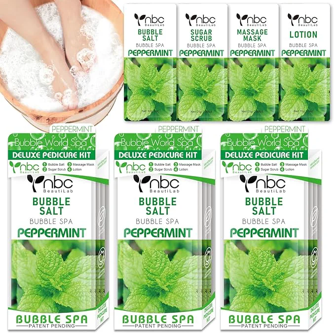Elite Pedicure Kit Foot Soak Set Bubble Salt Sugar Scrub Massage Mask Massage Expertly Made
