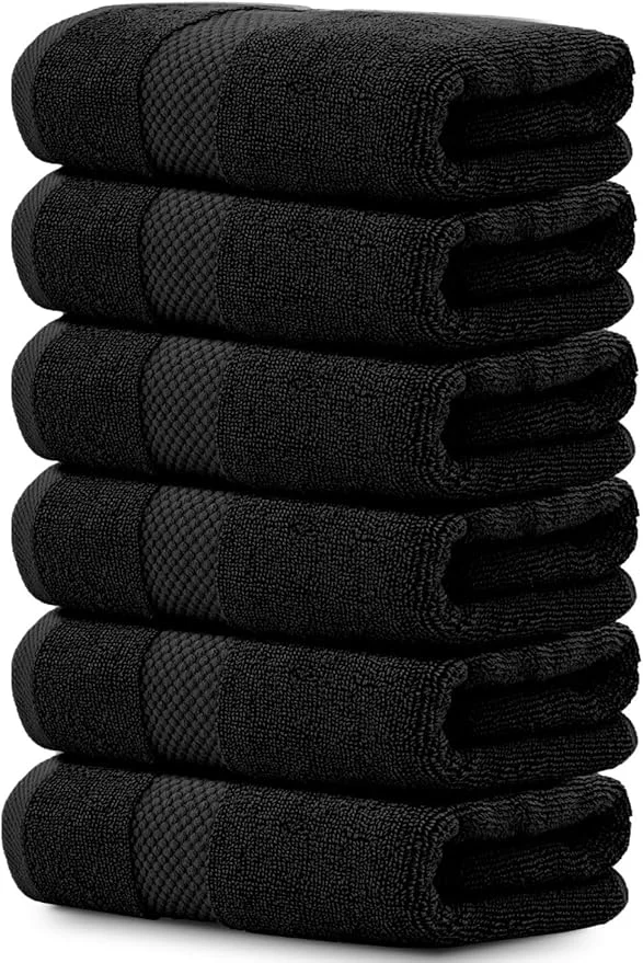 Prestigious White Classic Luxury Black Hand Towels Functional