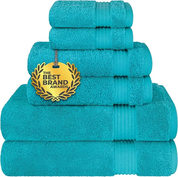 Elegant Cotton Paradise 6 Piece Towel Set Cotton Soft Absorbent Turkish Towels Casual
