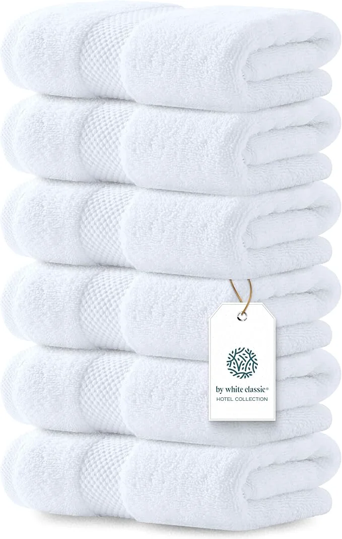 Fine Crafted Luxury White Hand Towels Original Design