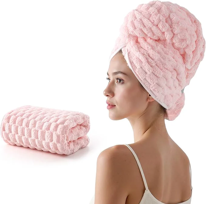 Versatile REDKISS Pink Microfiber Hair Towels Clean
