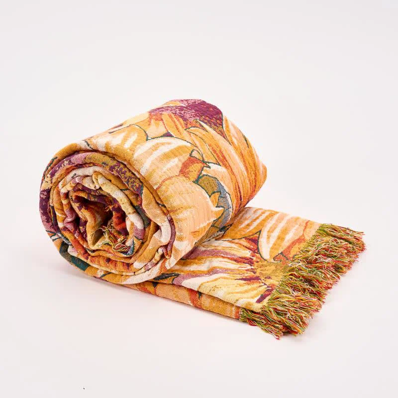 Carefully Designed Ownkoti Boho Sunflower Cotton Gauze Bedspread Quilt Environmentally Friendly