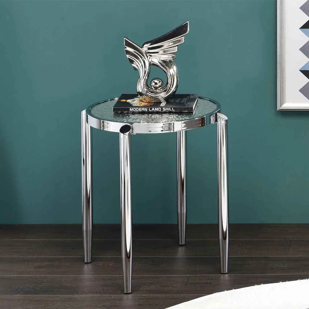 Outstanding Abbe – End Table – Glass amp Chrome Recyclable