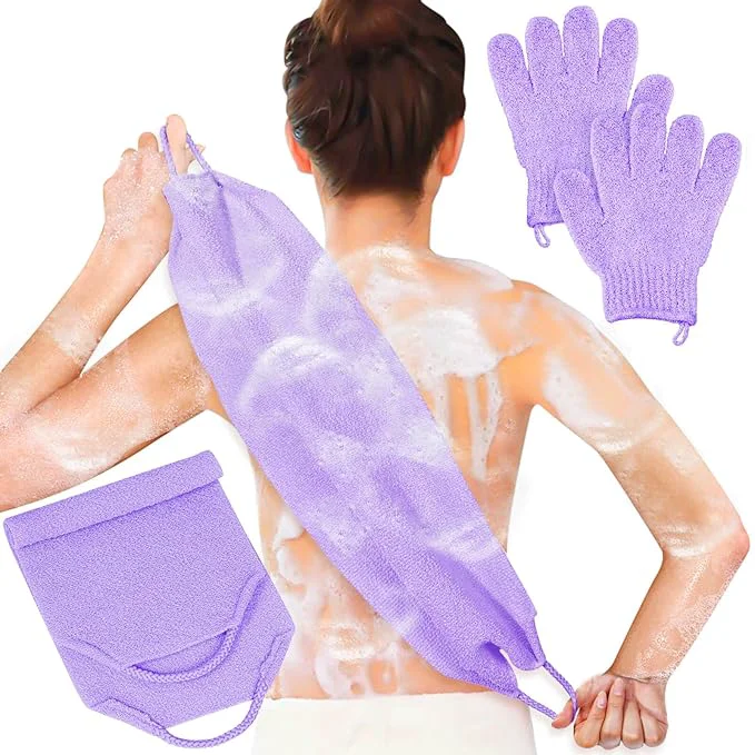 Smart Anezus Exfoliating Back Scrubber Bath Gloves Set Exfoliating Shower Towel Consistent