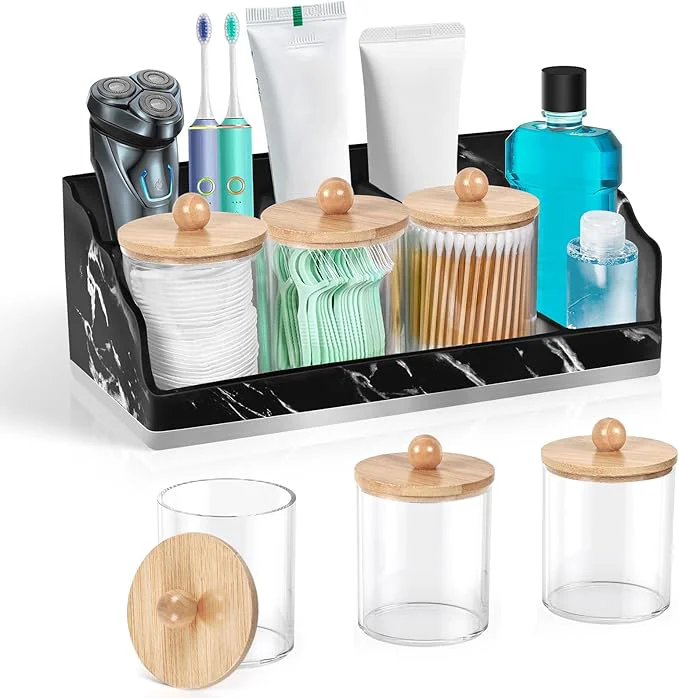 Original TuCao Marble Bathroom Countertop Organizer Toothbrush Holders Efficient