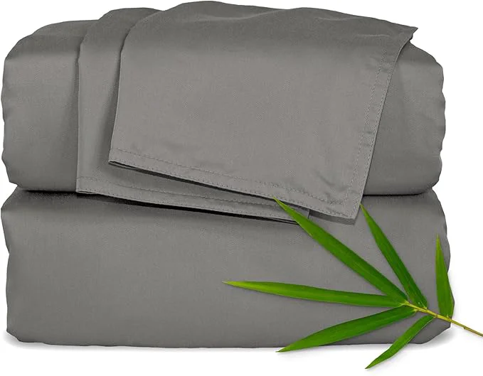 Recyclable Pure Bamboo California King Sheets Organic Viscose Derived from Bamboo Bed Sheet Set Soft amp Cooling Double Stitching 2 Year Quality Promise California King Graphite Crafted