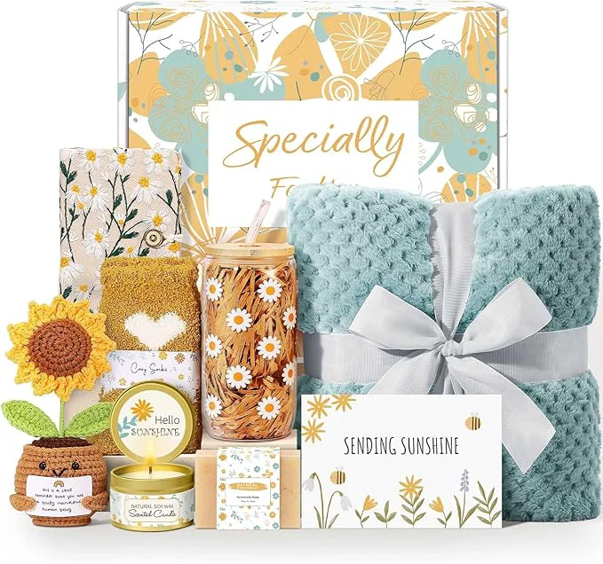 Crafted Wasocol Self Care Gifts for Women Gift Baskets，Sending Sunshine Thinking of You Versatile