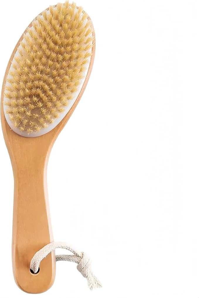 Genuine Dry Brushing Body Brush with Contoured Wooden Handle Natural Bristle World-Class