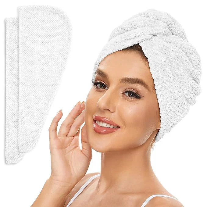 Classic SimpleField 2 Pack Microfiber Hair Towel Wrap Optimized