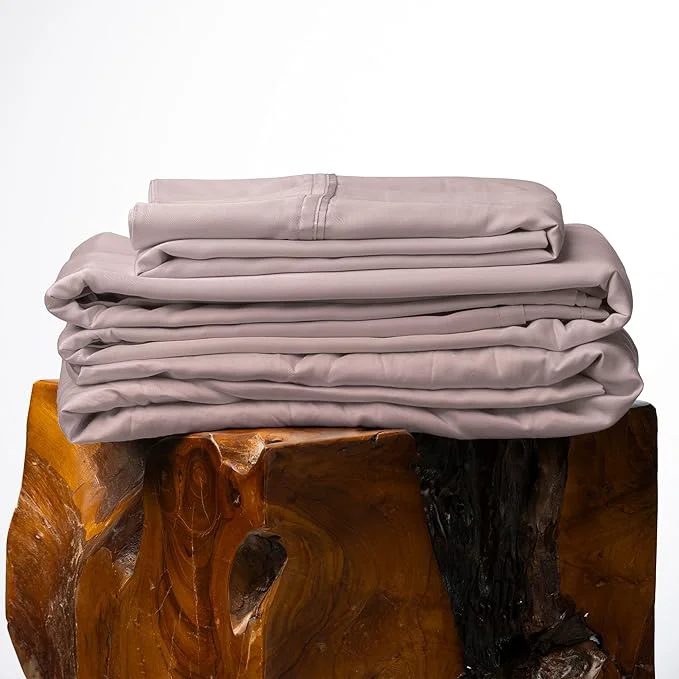 Clean Olive Crate Tencel Lyocell Eucalyptus Sheets King Size – Cooling Tencel Sheets for Hot Sleepers with 18 Inch Deep Pocket Fit – Dusk 4-Piece Set Soft