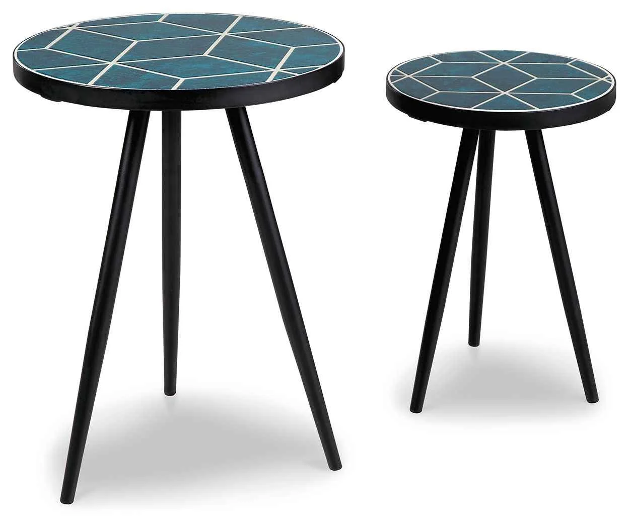 Verified Clairbelle – Accent Table Set of 2 – Teal Reliable