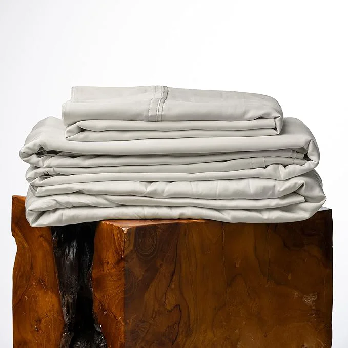 Elegant Olive Crate Tencel Lyocell Eucalyptus California King Sheets – Cooling Tencel Sheets for Hot Sleepers with 18 Inch Deep Pocket Fit – Beige 4-Piece Set Relaxed
