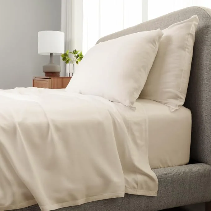 Relaxed Cariloha Aloha Soft 4-Piece Sheet Set Natural King Made from Viscose derived from Bamboo Introductory Sheet Line Reliable