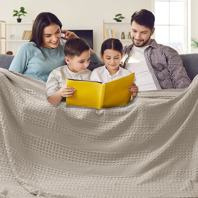 Quality PHF Cotton Waffle Blanket Oversized King 120 quot x120 quot Lightweight Breathable Extra Large 10 39 x10 39 Blankets for Bed Giant Big Luxury Aesthetic Woven Bedding for Home Decor Pearl Gray Fashionable