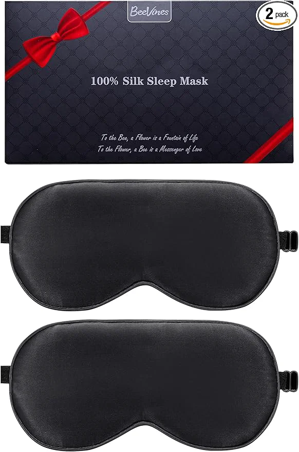 User-Friendly BeeVines Sleep Mask 2 Pack Natural Silk Eye Masks Durable