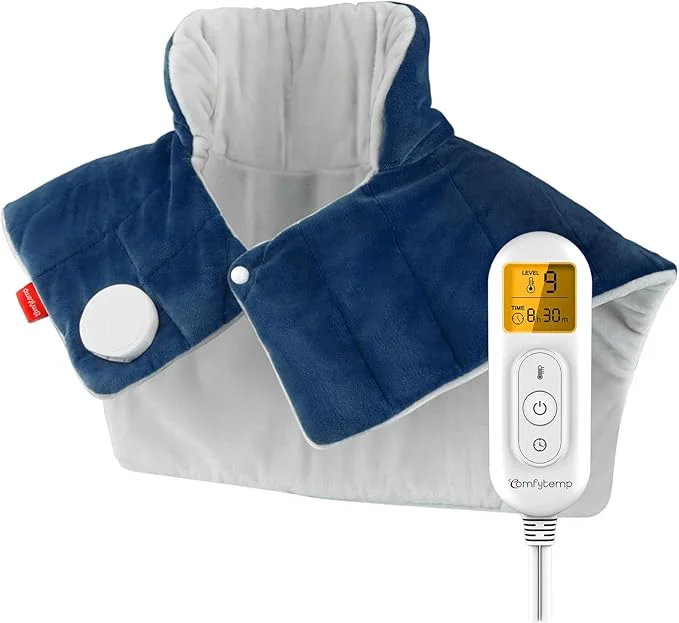 Expertly Made Comfytemp Heating Pad for Neck and Shoulders and Back 2.6lb Weighted Electric Elegant
