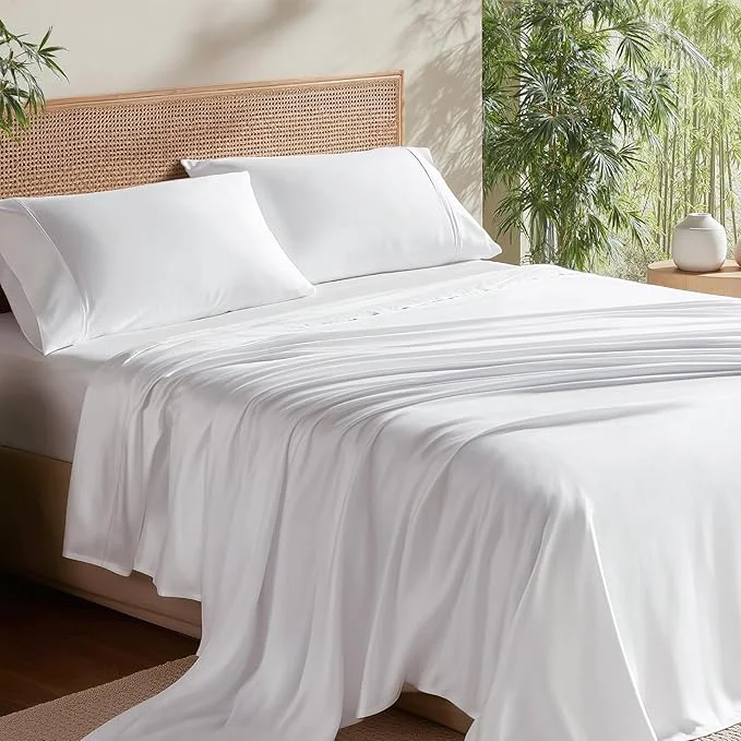 Proven Bedsure Queen Sheet Set Cooling Sheets for Queen Size Bed Set Rayon Derived from Bamboo PureWoven Breathable amp Soft Deep Pocket Up to 16 Inches Hotel Luxury Silky Bedding for Hot Sleepers White Artisan
