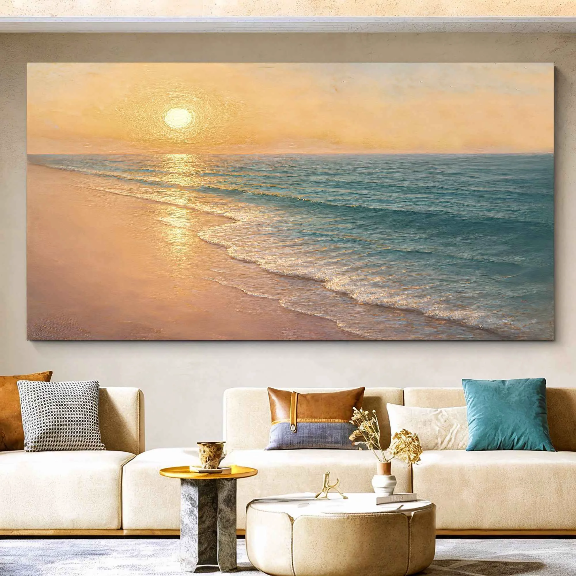 Minimalist Beach Shoreline Coastal Wall Art IV Efficient