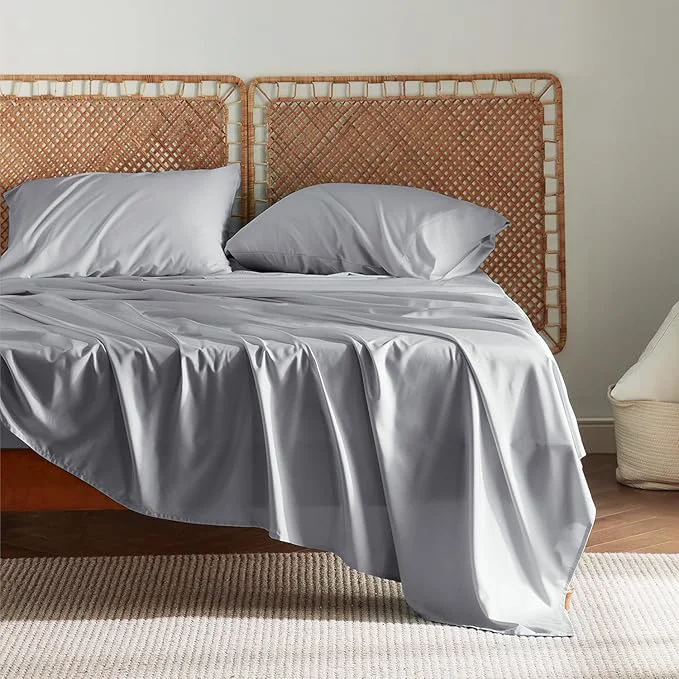 User-Friendly Bedsure California King Sheet Sets Cooling Sheets Rayon Derived from Bamboo PureWoven Breathable amp Soft Deep Pocket Up to 16 Inches Hotel Luxury Silky Bedding for Hot Sleepers Silver Grey Selected