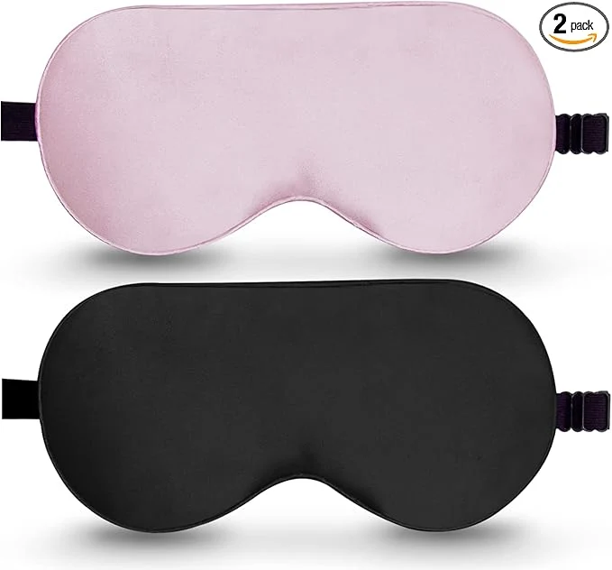 Reusable BeeVines Mulberry Silk 2 Pack Sleep Mask Natural Pure Silk Eye Masks Safe