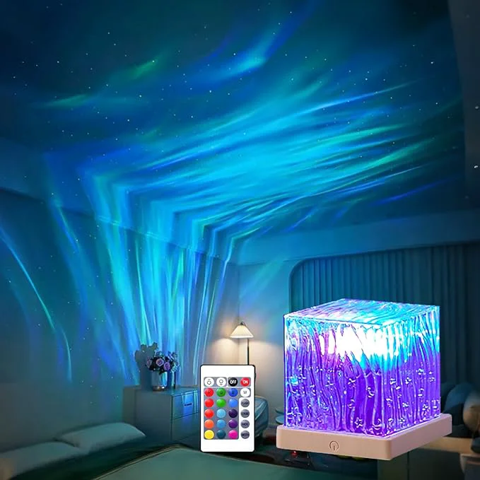 High-End Northern Lights Projector 16 Colors Rechargeable Aurora Light Projector Mood Enhanced