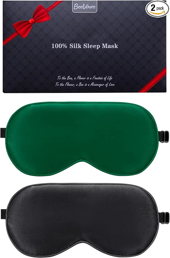 Original Design BeeVines Mulberry Silk 2 Pack Sleep Mask Pure Silk Eye Masks Original