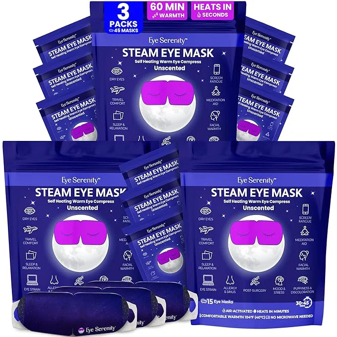 Prestigious Eye Serenity Steam Eye Mask Heated Eye Mask Self Heating Warm Compress Natural