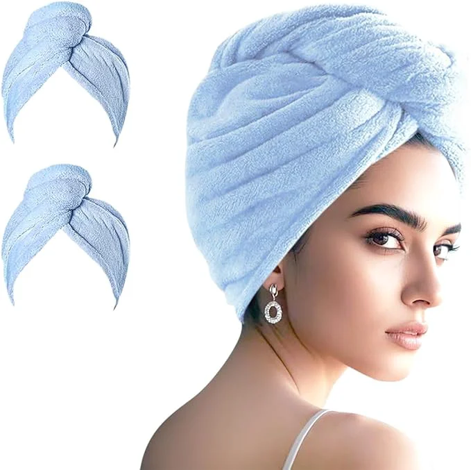 Powerful Microfiber Hair Drying Towel Wrap Stylish