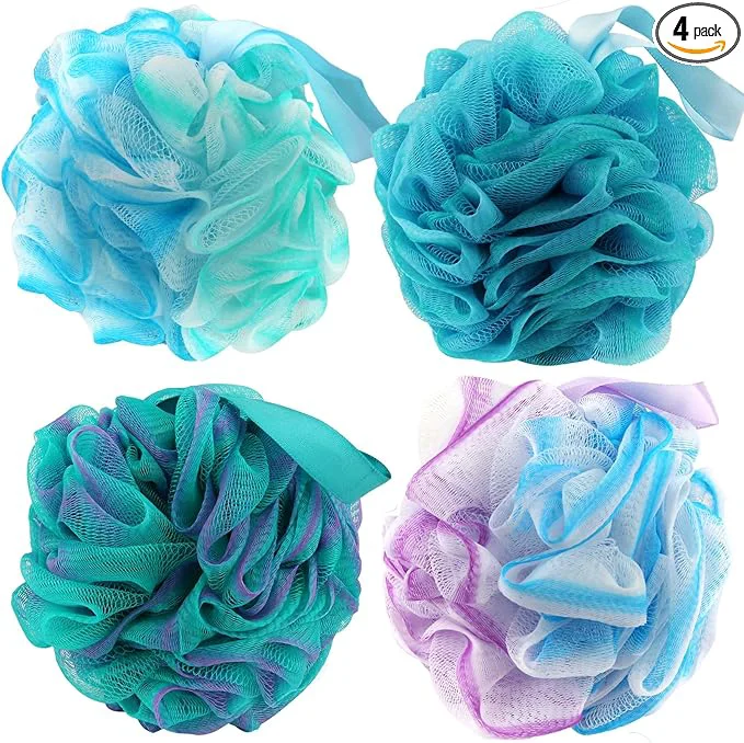 Recyclable Chuya Bath Sponges Loofahs 70 Grams Large Size 4 Pack Shower Sponge Enhanced