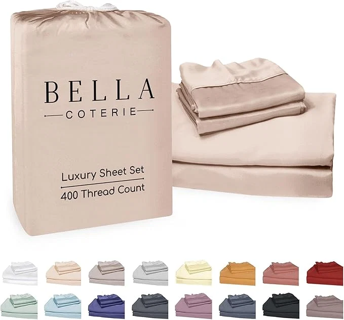 Elegant Bella Coterie Luxury Bamboo Viscose 34 Split Top King Size Sheet Set 1 Fitted Sheet for Sleep Number amp Adjustable Beds Organically Grown Cooling amp Soft 18 Deep Pocket Dusty Rose Minimalist