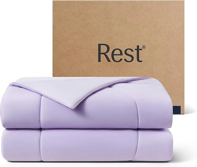 Eco-Friendly REST® Evercool® Cooling Comforter King Cali King Blanket for Hot Sleepers All Season Bedding to Keep Cool for Night Sweats Breathable Lightweight Blanket 106×90 Inches Lavender Breeze Smooth