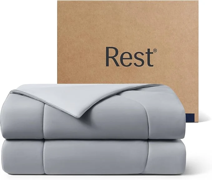 Organic REST® Evercool® Cooling Comforter Twin Twin XL Blanket for Hot Sleepers All Season Bedding to Keep Cool for Night Sweats Breathable Lightweight Blanket 68 quot x90 quot Inches Cool Gray Proven