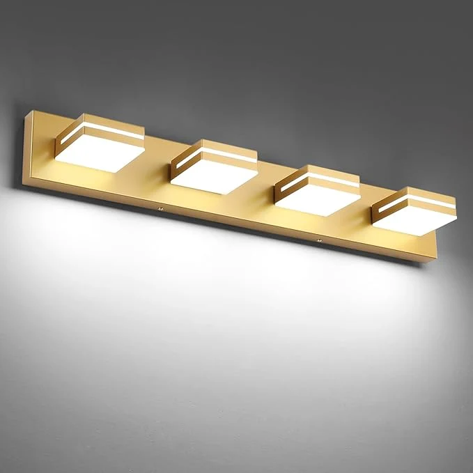 Pure SineRise LED Modern Bathroom Vanity Light Fixtures Matte Gold Modern Acrylic Trendy