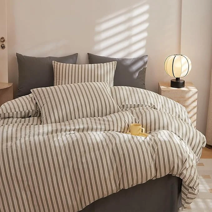 Prestigious HighBuy Grey Gingham Comforter Set King Size Stripe Pattern Art Decor Bedding Comforter Set Lightweight Fluffy Bedding Set Geometric Modern Comforter Set 1 Bohemian Comforter 2 Pillowcase Solid