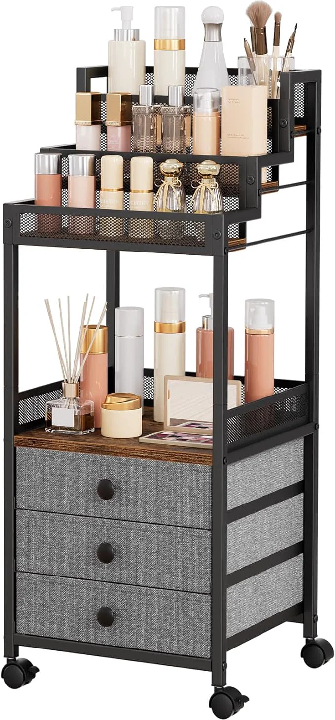 Official Display Riser Stand Perfume Cologne Organizer 13in Rolling Makeup Storage Cart Unique