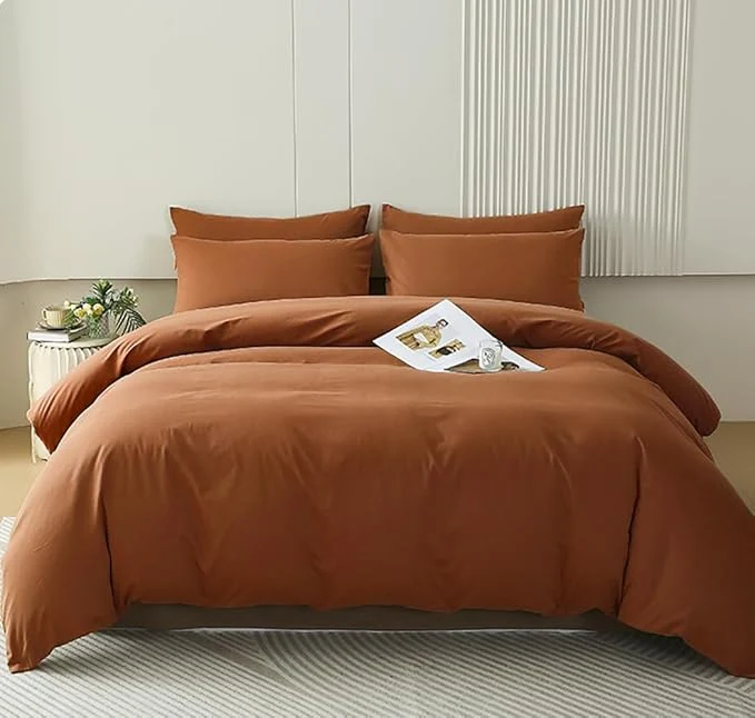 Verified Houseri Pumpkin Color Comforter Set Twin Solid Pumpkin Bedding Sets for Boys Gilrs Women Men Teens Dusty Orange Brown Bed Comforters Set Terracotta Comforter Bedding Caramel Comforter Quilt Twin Durable