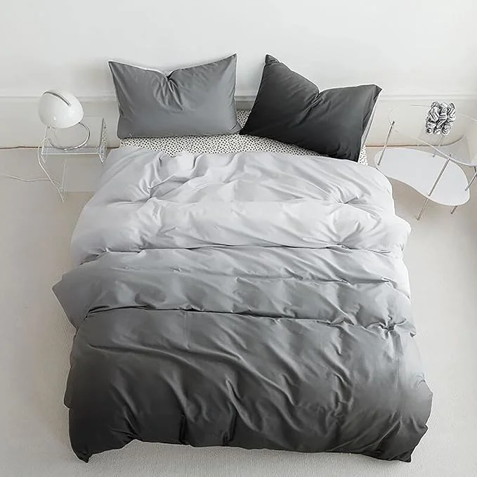 Exceptional Cottonight Grey Gradient Comforter Set Twin Boys Teens Grey and Black Bedding Set Modern Aesthetic Blanket Quilts Soft Breathable Blackish Gray 3 Piece Bedding Comforter Set Smart
