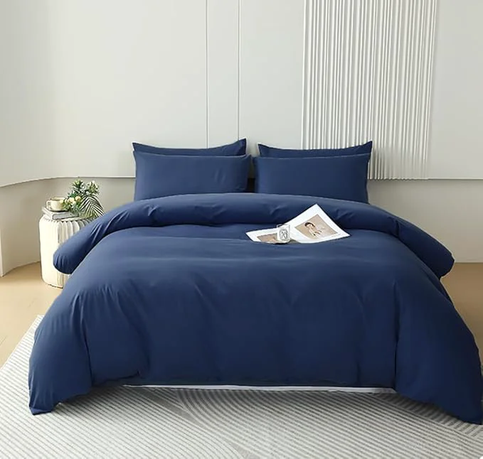 Contemporary Houseri Navy Blue Comforter Set – Dark Blue Bedding Comforter for Toddler Boys – Twin Size Classic Soft Premium Material