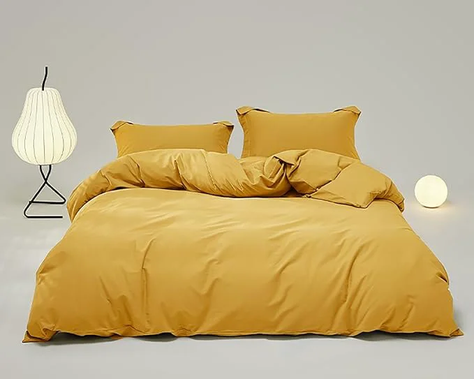 Innovative Houseri Mustard Yellow Comforter Set King Dark Yellow Comforter Bedding Sets for Women Girls Mustard Comforter Ginger Quilt King Size Blanket Boys Men Deep Yellow Bedding Comforters Sets King Traditional