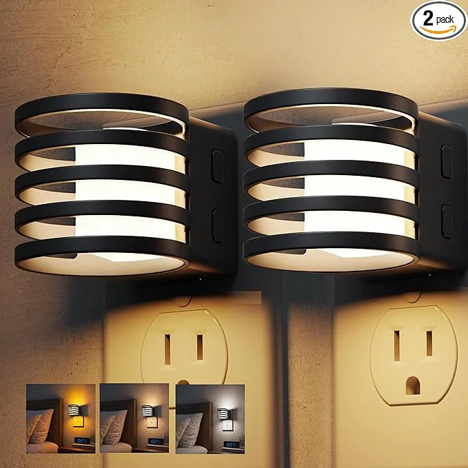 High-End L LOHAS LED Night Light 2 Pack 3CCT Night Lights Plug into Wall Breathable