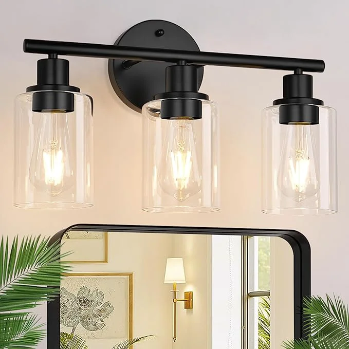 Elite Zarbitta 3-Light Bathroom Light Fixtures 17.23 Black Modern Vanity Lights Environmentally Friendly