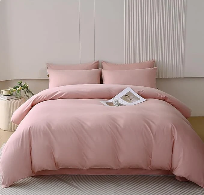 Smart Houseri Pink Comforter Set – Twin Size Blush amp Rose Pink Bedding for Girls Sustainable