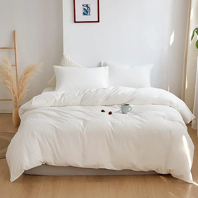 Smooth Cottonight White Comforter Sets Twin Plaid White Comforter Modern Solid Color Blanket Quilts Soft Breathable Bedding Comforter Sets Sustainable