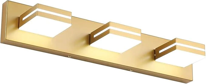 Effective SineRise LED Modern Bathroom Vanity Light Fixtures Matte Gold Modern Acrylic Professional