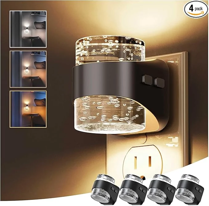Advanced L LOHAS LED Night Light Bubble Night Lights Plug into Wall 4 Pack Dependable